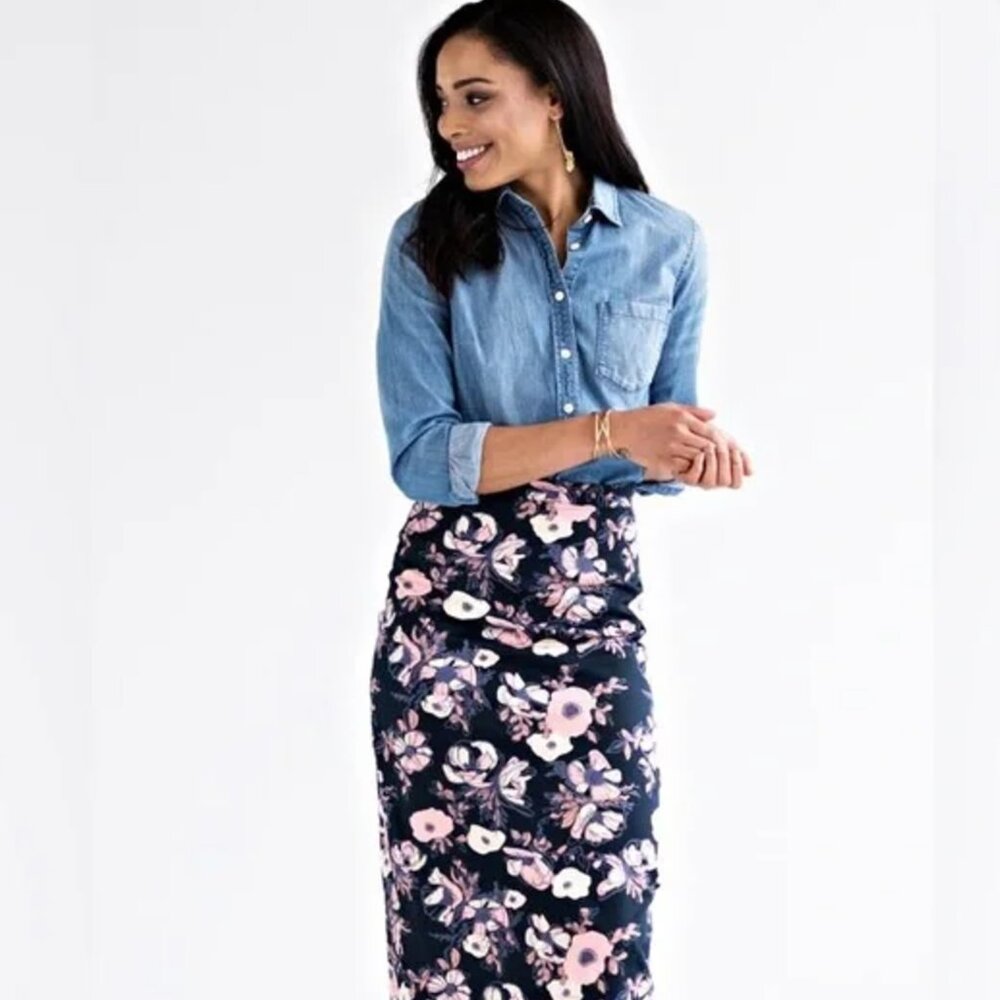 Mata Traders Midi Pencil Skirt Floral | Small